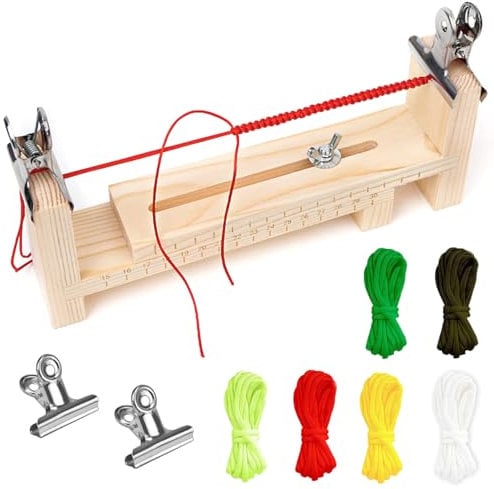 ARJDXDP Wood Paracord Jig Armband Maker, Paracord-Vorrichtung, Armband Herstellen Kit, Mit 6 Fallschirmschnüren Und 2 Klemme Zum Flechten Diy-armband-strickwerkzeug