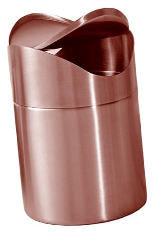 MAGICLULU Poubelle De Comptoir Compacte Acier Inoxydable Avec Couvercle à Pression Mini Corbeille De Bureau Et Voiture Gestion Des Déchets Salle De Bain Et Chambre