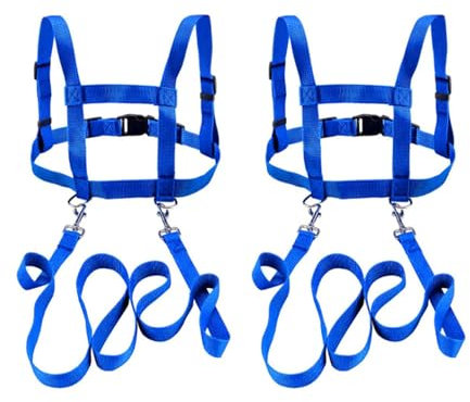 2 Stück Pferdeleine Kinder, Pferdeleine zum Spielen für Kinder, Blau Pferdegeschirr, Verstellbares Pferdegeschirr, Pferde Spielleine für Rollenspie, Kinder Outdoor Spielzeug ab 3 Jahren