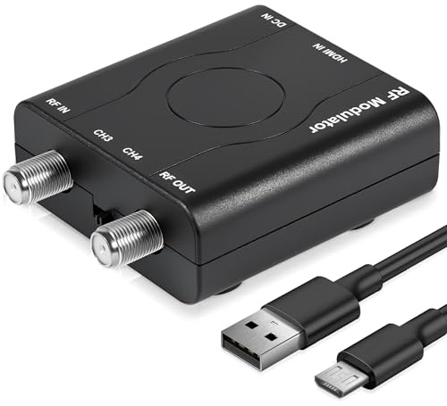 VQP HDMI to RF Modulator, VHF RF Modulator HDMI Coaxial Converter, HDM61, NTSC Format Output, 1080P PLL Control for Home TV Game Console