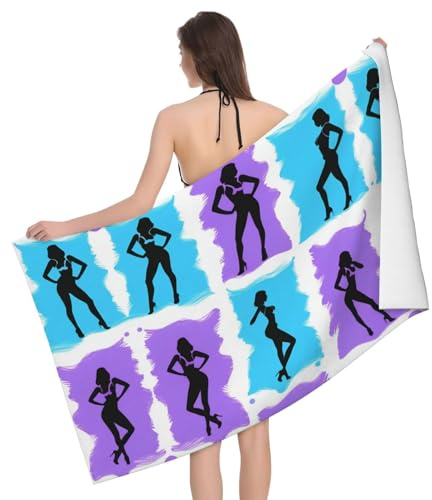 FKGKDF Asciugamano da spiaggia assorbente con stampa di giochi di ginnastica, perfetto per casa, hotel e viaggi