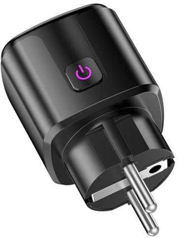 Ohulelks Enchufe Tuya 20 A con Wifi, Enchufe Inteligente con Alimentación CA de 100 A 240V, Corriente con Temporizador Voz para Hogar, Enchufe Tuya Smart Life, Enchufe Europeo B