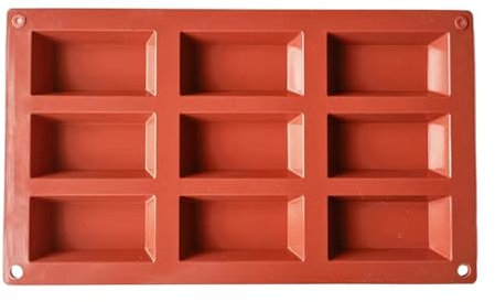 Moule À Gâteau Financier À 9 Cavités - Cuisson Faits À La Main Antiadhésifs | Moules En Silicone Pour Rectangle | Moule Barre De Céréales Silicone | Financier Moule À Gâteau En Silicone 9 Cavités