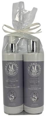 Le Véritable Androgyne Au Lait d'Anesse Bio, Sans Parfum, Duo Soin Corps, Lait Corporel et Gel Douche Corps et Cheveux, 200 ml Chacun