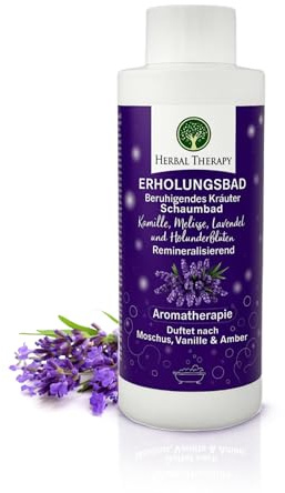 Herbal Therapy Bain de relaxation | Bain moussant apaisant aux herbes avec magnésium et lavande | Pour détendre et régénérer le corps et l'esprit | 1000 ml