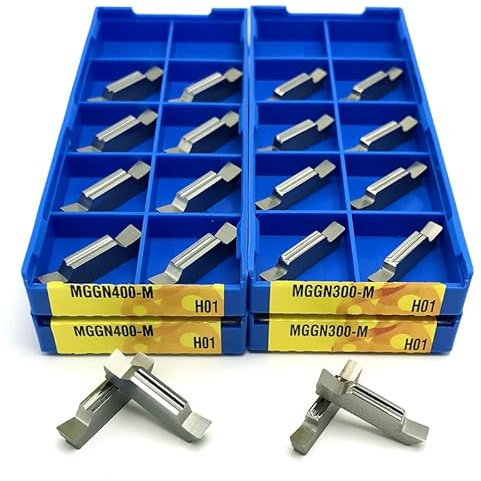 10 Stück MGGN150 MGGN200 MGGN250 MGGN300 MGGN400 H01 Drehmeißel aus Aluminiumlegierung for Einstechen und Schneiden von Nuten for die Kupfer- und Aluminiumbearbeitung(MGGN300-M H01)