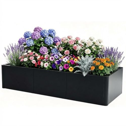 Hochbeet Metall 136x52x30cm rechteckig, ohne Boden, wetterfest, stabil | Gemüse; Kräuter; Blumen; langlebig; Garten; Terrasse; Balkon; Pflanzkasten; einfache Montage; robust; verzinkt; Rostfrei