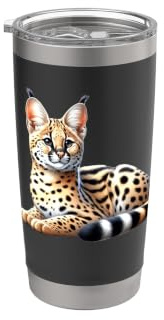 Gato Serval Vaso térmico de acero inoxidable de doble pared