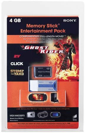 Sony Memory Stick Entertainment Pack - Flash memory card ( Memory Stick DUO adapter included ) - 4 GB - MS PRO DUO