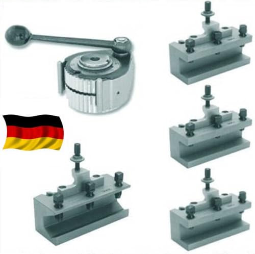 AXA System MULTIFIX Schnellwechsel-Stahlhalter-Set K22 (= Multifix B) aus 1 Stahlhalterkopf + 3 Drehstahlhalter 140mm + 1 Bohrstahlhalter (Made in Germany)