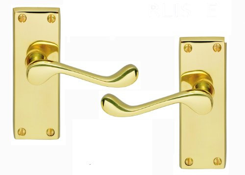 Victorian Scroll Brass Door Handles: 2 Pairs of Quality Lever Handles