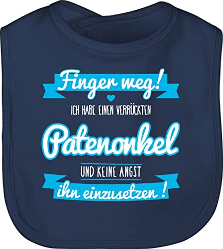 Baby Lätzchen - Verrückten Patenonkel Geschenk von Paten - Unisize - Navy Blau - geschenke patenkind onkel taufpate babylätzchen latz für finger weg kinderlätze zur geburt patenschaft letzchen