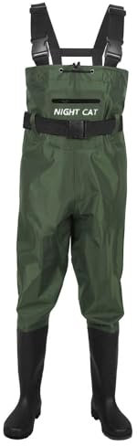 Night Cat Wathose Herren Damen Frauen Wathose mit Stiefeln Wasserdichte Atmungsaktive Crosswater Waders