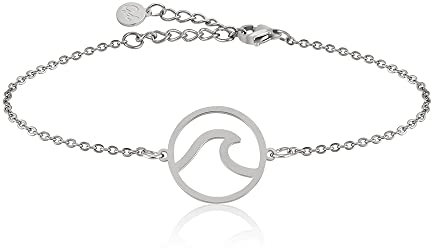 GD GOOD.designs Armband Welle Silber für Damen - Wasserfest - Surfer Armkette aus Edelstahl I Wave Schmuck