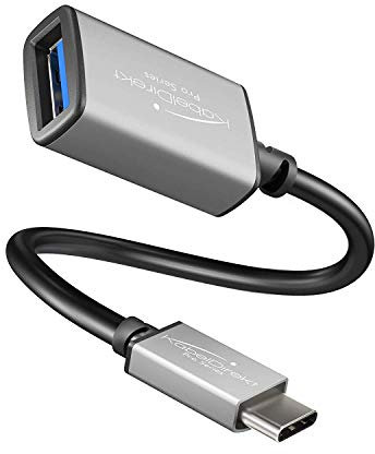 KabelDirekt – Adaptador OTG – 0,15m – (Clavija USB A 3.0 a Conector USB C, Cable de Datos de SuperSpeed, para conectar Discos Duros, lectores de Tarjetas, Tarjetas de Memoria, Ratones, teclados)