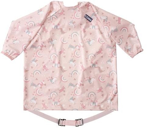 BIBaDO - Long Sleeve Baby Bibs - Babies & Toddlers 6-36 Months - Coverall Baby Weaning Bib - Easy Wipe Clean & Soft Fabric - Attach to Highchair & Tables - Waterproof - Machine Washable - Baby Gifts