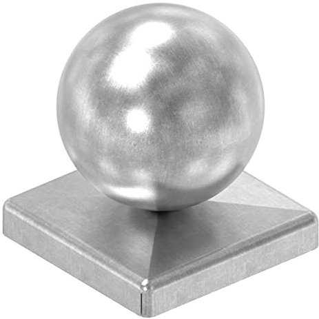 Fenau | Pfeilerbedecker/Pfosten-Kappe für Quadratrohr | 50x50 mm | mit Kugel Ø 50 mm | Stahl (Roh) S235JR