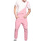 FANSU Herren Jeans Latzhose Overall, Arbeitshosen Lange Jeanshose Retro Denim Arbeitslatzhose Jumpsuit Destroyed Ripped Multifunktion Hose Arbeitskleidung (M,Rosa)