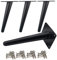 Drenky 4 Stück schräge Tischbeine,Metallschrankbeine,Kegel Möbelbeine,Rostfreier Stahl,Schwarz lackiert 15cm Höhe,No-Slip Silent Ersatz für Sofas,Tische und andere Möbelbeine