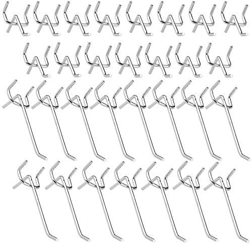 Wenxiaw Werkzeugwand Haken Pegboard Hooks Haken für Lochwand Lochwandhaken Lochplattenhaken für Supermarktregale Baumärkte Werkzeugräume, Länge 10cm 5cm Einfachhaken 30 Stücke