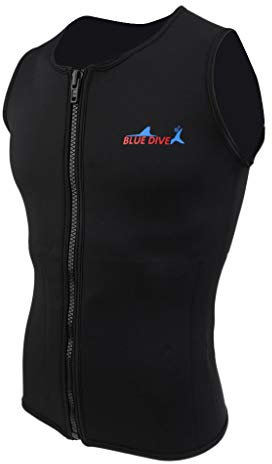 Black Men Women 2mm Neoprene Wetsuit Vest Top Shirt Jacket Swimwear Equipment for Diving Spearfishing Size XL