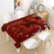 Ouduo Rote Weihnachten Tischdecke Wasserdicht Fleckschutz Ölfest Polyester Rechteckig, Pflegeleicht Abwaschbar Outdoor Garten Deko Mehrzweck Farbe & Größe Wählbar (3D rote Schleife,140x220cm)