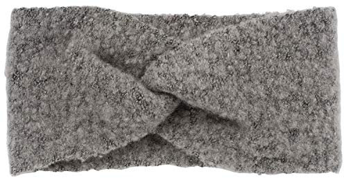 styleBREAKER Damen Feinstrick Stirnband leicht meliert mit Twist Knoten, warmes Winter Haarband Webstoff, Headband 04026052, Farbe:Grau