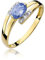 Damen Ring 585 14k Gold Gelbgold echt Tansanit Edelstein Diamanten Brillanten