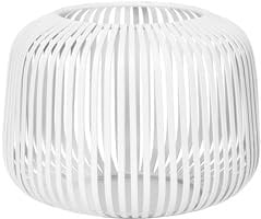 blomus Laterne Lito | White | Größe XS | 14L x 14B x 10H cm | Kerzenhalter Weiß | Windlicht aus Edelstahl | Laterne Deko | Indoor Windlicht