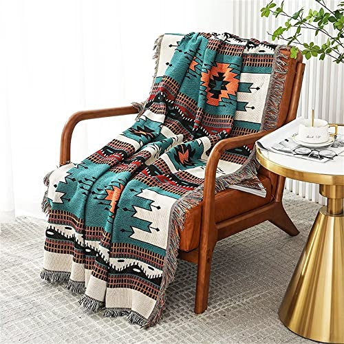 Homesy Southwest Überwurfdecke für Couch, Bett, weicher Azteken-Strick, gewebt, südwestliche Navajo-Überwurf, Wandteppich, Bezug für Wohnzimmer, Stuhl, Sofa, dekorativ, 129,5 x 160 cm