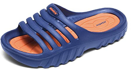 JOMIX Ciabatte Bambino Estive in Gomma Pantofole Ragazzo Piscina Mare Casa SB2020 (02 Navy Arancione, 34)