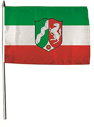 U24 Flagge Fahne Stockflagge Nordrhein-Westfalen NRW 30 x 45 cm Stockfahne 3er Pack