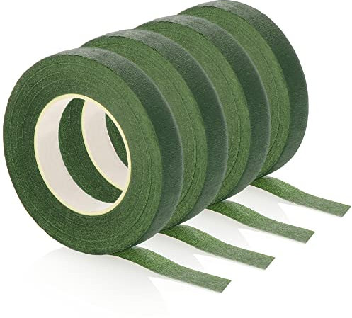com-four® 4x Flower Tape - nastro adesivo per mascheratura per fiori - nastro da imballaggio per fioristi - crepe artigianale (Nastro a fiori - 13 mm)