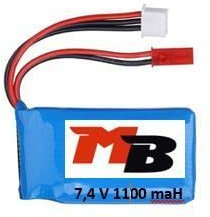 Modellbau Berthold Batterie LiPo 2 S 7,4 V 1100 mAh - JST XH JST BEC - Article : MB 8030