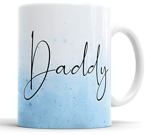 Faithful Prints Mummy and Daddy Watercolour Mugs for New Parents Mum and Dad, Mother, Father, Gift, Present (Daddy)