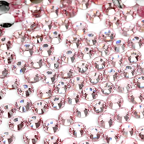 1000pcs 2mm Flat Back Non-Stick Rhinestone Crystal Diamantes Nail Art & Craft Scrapbooking Embellishments 90 Available Colours (2mm, Light Pink #21)