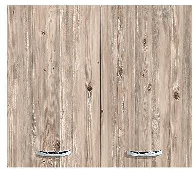 MABEL Escurreplatos colgante con 2 puertas, mueble de cocina – Acabado madera, fácil de montar, rejilla, portavasos, bandeja recogegotas – L 80 x P 35 x H 70,5 cm