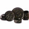 Pokini Black Gold Splash Dinnerware Sets, Marble Porcelain Plates and Bowls Sets, Modern Luxury Dish Set for 4, 12 Pieces Fine China Plates Set for Formal Dinners and Anniversaries