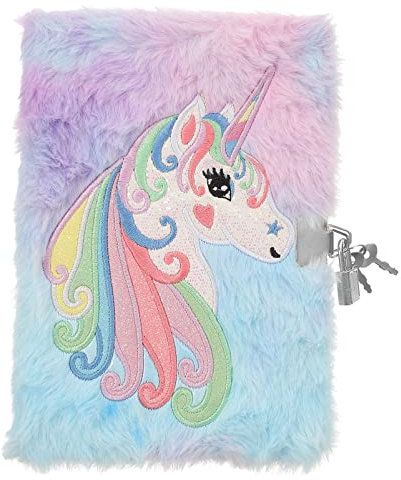 NUOBESTY Plüsch-notizbuch Für Mädchen Mit Cartoon-einhorn-cover Verschließbar Zum Schreiben Für Wochen Und Monatsplanung Büros Und Schlafzimmer