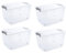 Citylife 4er Set 55L Aufbewahrungsbox mit Deckel Groß, Stapelbar Plastikboxen zum Organisieren Große Kunststoff Boxen für Garage, Schrank, Klassenzimmer, Küche, 45.5X33.5X27cm (LxWxH)
