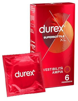 Durex Durex Supersottile XL Profilattico Vestibilità Ampia, 6 preservativi