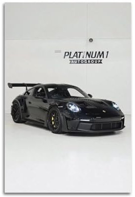 Sportwagen-Poster 911 992 GT3 RS, schwarz, Rennwagen-Maschine, dekoratives Gemälde, Leinwand, Kunstbild, 30 x 45 cm
