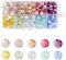 Boutigem 200 Cuentas Redondas de Cristal de Murano de 0.315 in, Cuentas Sueltas de Cristal craquelado Transparente de Dos Tonos para Pulsera, Collar, fabricación de Joyas, Bricolaje