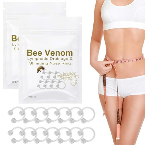 Bienengift-Lymphdrainage- und Schlankheits-Nasenring,Bienengift-Lymphdrainage-Nasenring,Schlankmachender Nasenring,Straffender äTherischer öLring,Schlanker Nasenring füR Frauen und MäNner
