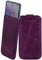 Suncase Étui de protection en cuir avec languette d'extraction compatible avec Sony Xperia 1 VI 6 (2024) - Violet vieilli