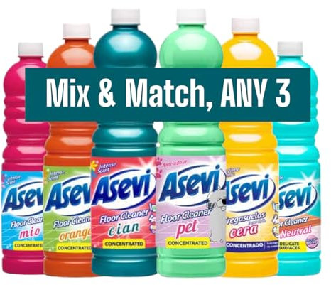 ASEVI Floor Cleaner Bundle Concentrated Spanish Cleaning Products | Mix & Match Any 3 | Choose from Six Floor Cleaners | 3 x 1L Bottles | Powerful Cleaning for Sparkling Floors | Eco-Friendly Formulas