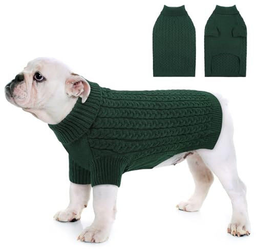CITÉTOILE Hundepullover für Kleine Mittelgroße Große Hund,Winter Warm Gestrickt Hunde Pullover,Waschbar Rollkragen Strickpullover Hundemantel, Hundepulli für Dackel,Französische Bulldogge usw