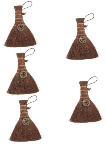 PRETYZOOM 5St Besen Anhänger Mini Altarbesen Wicca-Ritualbesen Mini-Hexenbesen Miniatur Halloween Dekoration Halloween-Dekoration car Decor -Besen- Mikrolandschaftsdekor Metall