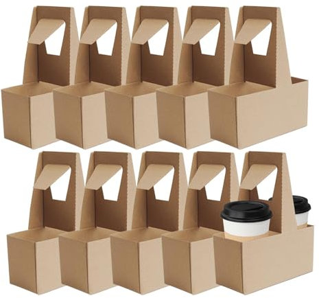Food Delivery Cup Carrier, 10 Cup Carrier Box, Stabiler Karton