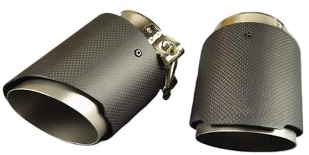 DZSCHUNLUSM Auspuffblenden 1 Stück Matte Carbon Auspuffspitzen Sandgestrahlter Edelstahl Für Autos Tuning Schalldämpferdüsen Auspuffrohre Auspuffendrohr(IN 70 Out 114mm)